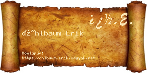 Öhlbaum Erik névjegykártya